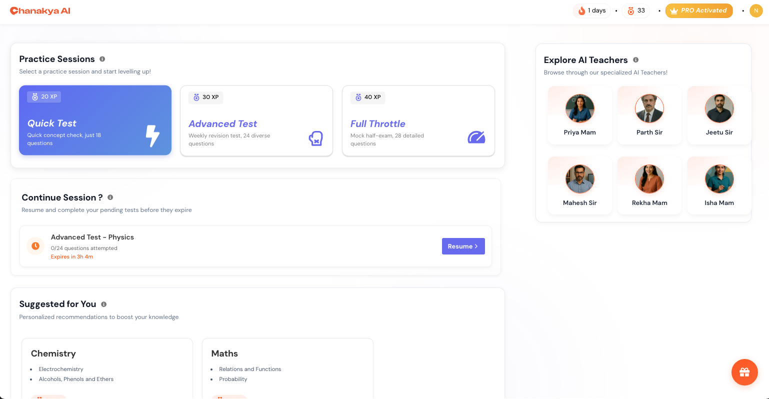 Chanakya Learning — AI exam and grading platform screenshot